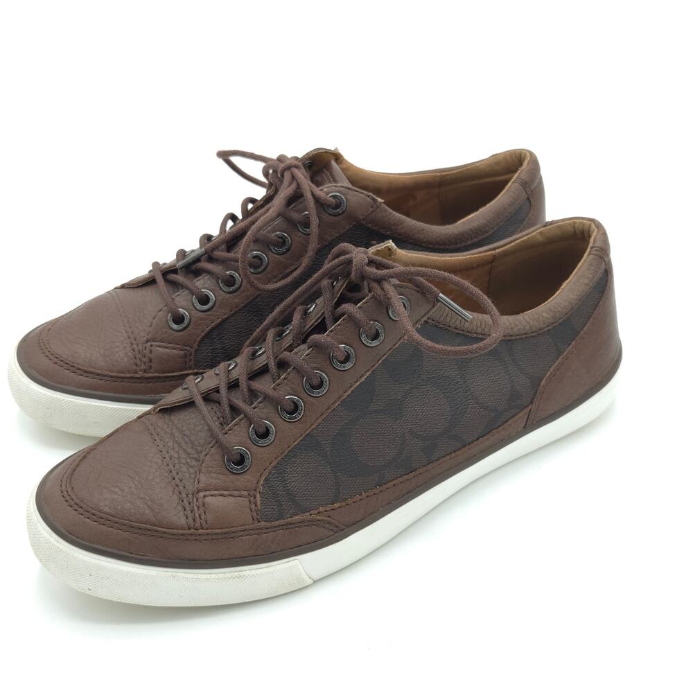 Coach Porter Men's Size 9 Low Top Brown Leather Sneakers